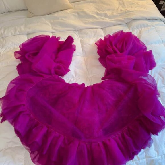 3D Floral Organza Bridal / Event Cape - Picture 9 of 9